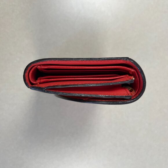 MCM  Visetos Grained Calfskin Tri-Fold Wallet - Marigold Orange - Preowned - Picture 4 of 15